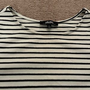 Lulus  Striped Black and White Top